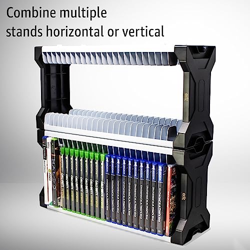 ADZ Game Holder,Speicher für 23 Game oder Blu-Ray Discs,Spielaufbewahrung Tower stapelbar Rack für PS4, Xbox Series X, Switch Games und Blu-Ray Disks. Inklusive 2 Headset oder Controller-Halterungen Bild 7