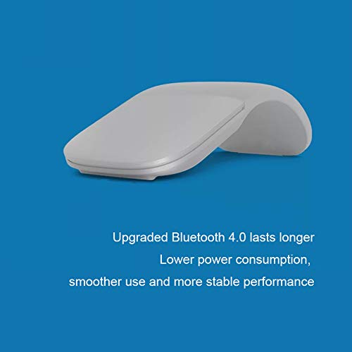 VBESTLIFE Bluetooth Arc Touch Mouse, Kabellose Faltbare Maus ohne USB-Nano-Empfänger, Ergonomische Optical Silent PC-Mäuse für Notebook, Laptop (Grau-weiß) Bild 2