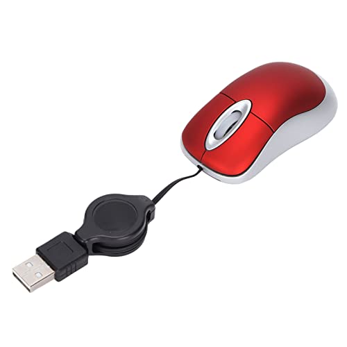VBESTLIFE Kabelgebundene USB-Computermaus, 1600 DPI, 3-Wege-Raddesign, Ergonomische Mäuse, Heim- und Büromaus für Laptop, PC, Desktop, Notebook, Rot Bild 1