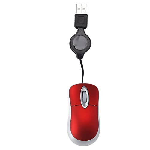 VBESTLIFE Kabelgebundene USB-Computermaus, 1600 DPI, 3-Wege-Raddesign, Ergonomische Mäuse, Heim- und Büromaus für Laptop, PC, Desktop, Notebook, Rot Bild 3