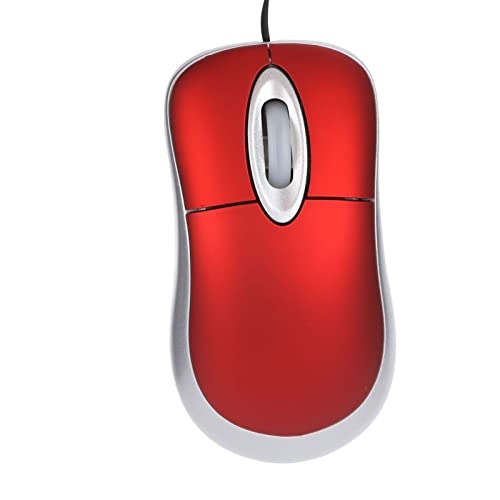 VBESTLIFE Kabelgebundene USB-Computermaus, 1600 DPI, 3-Wege-Raddesign, Ergonomische Mäuse, Heim- und Büromaus für Laptop, PC, Desktop, Notebook, Rot Bild 4