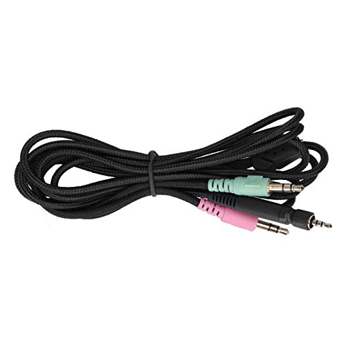 KIMISS GSP500 Kopfhörer Audio Kabel, GSP600/350 Ersatz-Audiokabel, 3.5MM Spiel Kopfhörerkabel, Geflochtenes Nylonkabel Klinkenkabel, 2M für G4ME ONE/GAME ZERO Headset zu One PC und Smartphones Bild 1