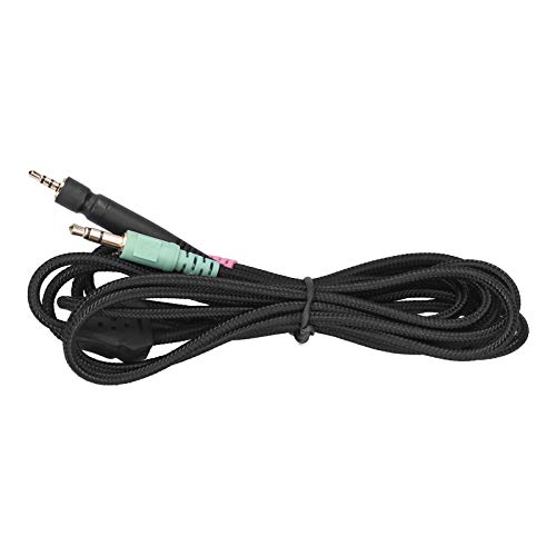 KIMISS GSP500 Kopfhörer Audio Kabel, GSP600/350 Ersatz-Audiokabel, 3.5MM Spiel Kopfhörerkabel, Geflochtenes Nylonkabel Klinkenkabel, 2M für G4ME ONE/GAME ZERO Headset zu One PC und Smartphones Bild 2