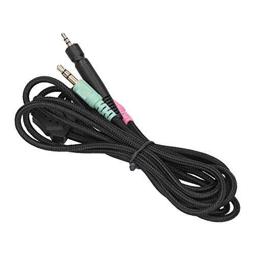 KIMISS GSP500 Kopfhörer Audio Kabel, GSP600/350 Ersatz-Audiokabel, 3.5MM Spiel Kopfhörerkabel, Geflochtenes Nylonkabel Klinkenkabel, 2M für G4ME ONE/GAME ZERO Headset zu One PC und Smartphones Bild 3