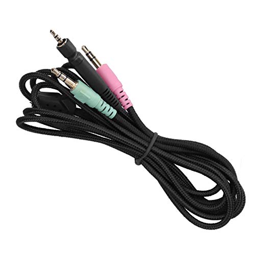 KIMISS GSP500 Kopfhörer Audio Kabel, GSP600/350 Ersatz-Audiokabel, 3.5MM Spiel Kopfhörerkabel, Geflochtenes Nylonkabel Klinkenkabel, 2M für G4ME ONE/GAME ZERO Headset zu One PC und Smartphones Bild 6