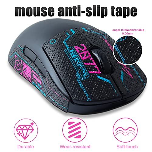 Sunzit Mouse Anti-Rutsch-Griffband passend für Logitech G Pro Wireless Gaming Mouse Skin, einfach anzubringen, schweißbeständig, selbstklebendes Design, lichtechtes professionelles Mäuse-Upgrade-Kit Bild 3
