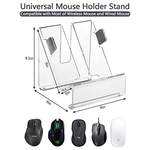 Universeller Maushalter, Ständer für den Desktop, vertikale Halterung, Ständer für kabelgebundene und kabellose Maus, PC-Gaming-Maus-Organizer-Halterung, transparent Bild 2