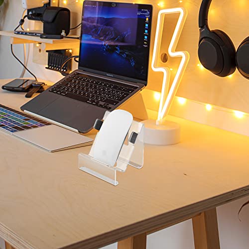 Universeller Maushalter, Ständer für den Desktop, vertikale Halterung, Ständer für kabelgebundene und kabellose Maus, PC-Gaming-Maus-Organizer-Halterung, transparent Bild 7