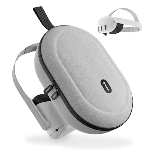 Syntech Tragetasche Kompatibel mit Meta Quest 3S/Quest 3/Oculus Quest2 VR Gaming Headset mit Touch Controllern und anderem klein Zubehör, Schlankes, Grau (passt Nicht zum Elite Strap) Bild 1