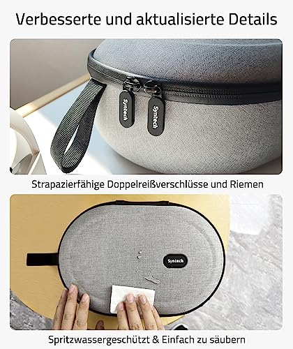 Syntech Tragetasche Kompatibel mit Meta Quest 3S/Quest 3/Oculus Quest2 VR Gaming Headset mit Touch Controllern und anderem klein Zubehör, Schlankes, Grau (passt Nicht zum Elite Strap) Bild 4
