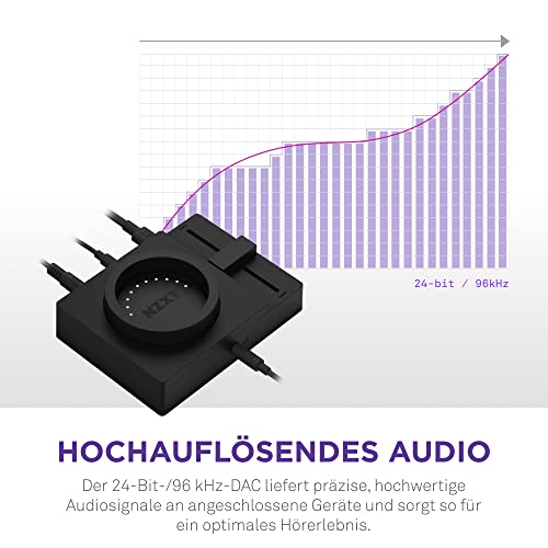 NZXT Relay SwitchMix PC-Gaming-Headset Ständer und Audiomixer – AP-USMSM-B1 - Nahtloses Umschalten zwischen Headset- und Lautsprecheraudio – Mixer in Studioqualität – Schwarz Bild 4