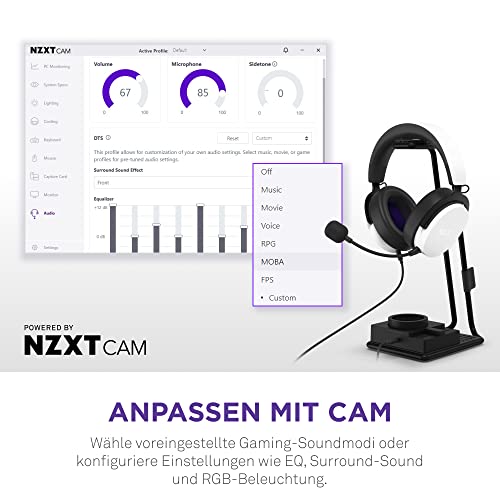 NZXT Relay SwitchMix PC-Gaming-Headset Ständer und Audiomixer – AP-USMSM-B1 - Nahtloses Umschalten zwischen Headset- und Lautsprecheraudio – Mixer in Studioqualität – Schwarz Bild 6