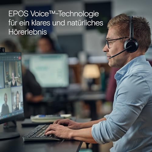 EPOS IMPACT 1061 ANC Hochleistungs-Bluetooth-Headset – Beidseitig, Aktive Geräuschunterdrückung, EPOS AI, Super Wideband Audio, BrainAdapt Komfort, Perfekt für Büroprofis in lauten Arbeitsumgebungen Bild 6