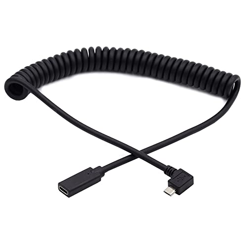cablecc USB-C-Tastatur-Maus-Stretch-Spiralkabel für Gaming-Tastatur, Micro-USB-Stecker auf Typ-C-Buchse, Verlängerung, Strom- und Datenkabel Bild 1