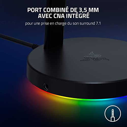 Razer Goliathus Chroma 3XL - Weiche Gaming-Mausmatte Chroma RGB & Base Station V2 Chroma - Headset-Ständer mit USB-Hub und RGB-Beleuchtung Schwarz Bild 6