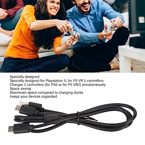 Yunseity Verbindungskabel für PVR2, PS5, Switch, Switch OLED, USB-auf-Dual-USB-C-Ladekabel für VR-Headset und Gaming-PC, 2,8 Fuß, 5 V 2 A Bild 2