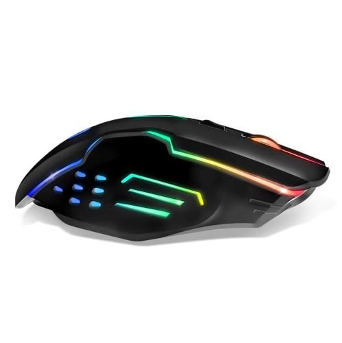 EMPIRE GAMING - RF903 Gaming-Maus, Kabellos 2,4GHz Wireless Wiederaufladbar – LED-Hintergrundbeleuchtung RGB – Ergonomisch – 4800 DPI 500 Hz – PS4,PS5,XboxOne/Series,PC und Mac – Schwarz Bild 7