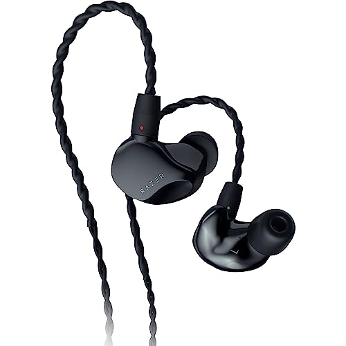Razer Moray In-Ear-Monitor für Streaming: Hybrid Dual Driver Akustisches Design – Ergonomische Flache Form – Passive Geräuschisolierung – Geflochtene Over-Ear-Kabel – maßgeschneiderte Ohrstöpsel und Bild 1