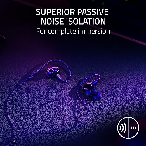 Razer Moray In-Ear-Monitor für Streaming: Hybrid Dual Driver Akustisches Design – Ergonomische Flache Form – Passive Geräuschisolierung – Geflochtene Over-Ear-Kabel – maßgeschneiderte Ohrstöpsel und Bild 5