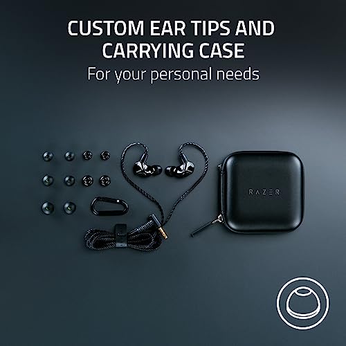 Razer Moray In-Ear-Monitor für Streaming: Hybrid Dual Driver Akustisches Design – Ergonomische Flache Form – Passive Geräuschisolierung – Geflochtene Over-Ear-Kabel – maßgeschneiderte Ohrstöpsel und Bild 7
