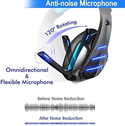 Gaming Headset for Xbox One PS4 PC Volume Controller Noise Cancelling Over Ear Headphones Mic Stereo Noise Reduction 3.5 mm Professional Gaming Headsets Bild 5
