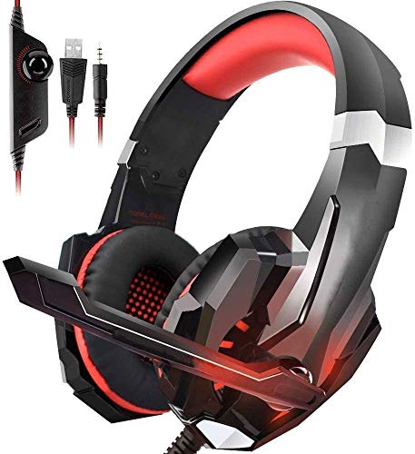 Gaming Headset Computer Game Gamer Over Ear Flexibles Mikrofon Lautstärkeregler mit Mikrofon für PC PS4 Laptop Bild 1