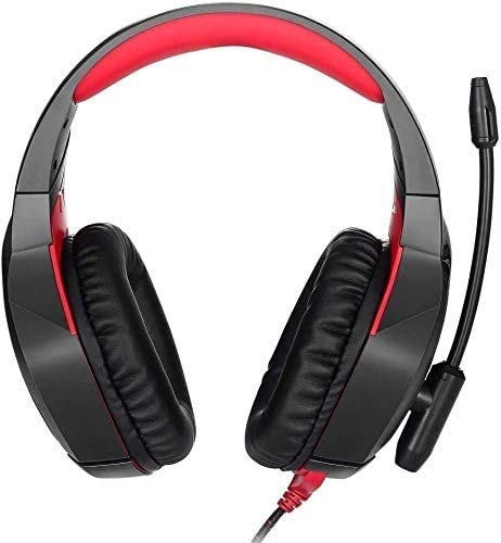 Gaming Headset Surround Sound mit Geräuschunterdrückung Mikrofon Licht Kabel Headset Rot Bild 7