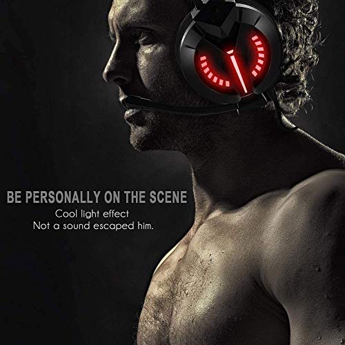 Gaming Headset - Bequemes Headset PC Gaming Headset USB Kopfhörer mit Geräuschunterdrückung Mikrofon RGB Lichter Plug Play für Laptops Computer Bild 2