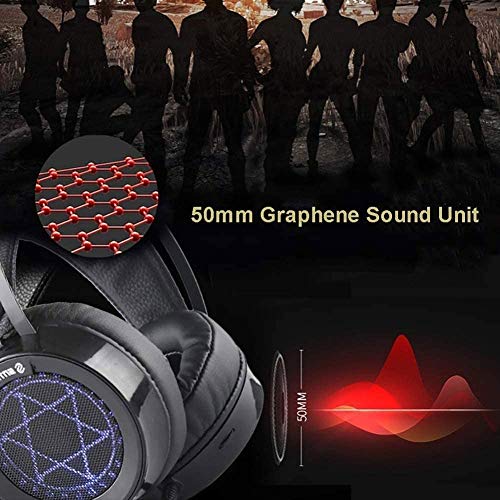 Headset Gaming Headset - USB 7.1 Stereo Komfort Kopfhörer mit LED Licht für PC Laptop / Geeignet für eine Vielzahl von elektronischen Geräten Bild 7