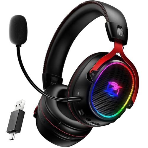 Ozeino Kabelloses Gaming-Headset mit Mikrofon für PS4 PS5 PC Bild 1