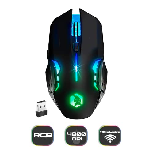 Empire Gaming - Armor RF800 Teclado y Ratón Para Gamers inalámbrico QWERTY (Layout Español) mit Mauspad - RGB Wireless 2.4 GHz Tastatur - 4800 DPI Maus - PC PS4 PS5 Xbox One/Series Mac - Schwarz Bild 3