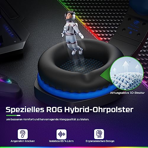 Fachixy FC100 Gaming Headset für PS4, PS5, PC, Xbox, Nintendo Switch, Gaming Kopfhörer mit Kabel und RGB Licht, Stereo Surround Kopfhörer mit Mikrofon, Noise Cancelling Gamer Headphones - BLAU Bild 5