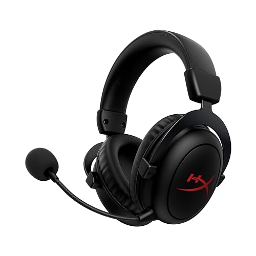 HyperX Cloud II Core Wireless Gaming-Headset, 2,4 GHz, 80 Stunden Akkulaufzeit, DTS Headphone Surround Sound, 53-mm-Treiber, Abnehmbares Mikrofon mit Geräuschunterdrückung, PC-kompatibel, Schwarz Bild 1