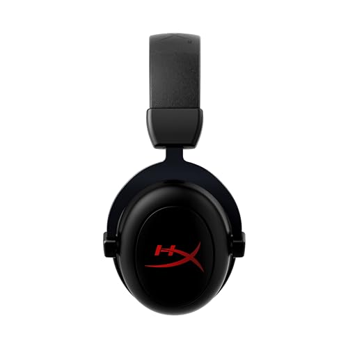 HyperX Cloud II Core Wireless Gaming-Headset, 2,4 GHz, 80 Stunden Akkulaufzeit, DTS Headphone Surround Sound, 53-mm-Treiber, Abnehmbares Mikrofon mit Geräuschunterdrückung, PC-kompatibel, Schwarz Bild 3