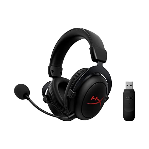 HyperX Cloud II Core Wireless Gaming-Headset, 2,4 GHz, 80 Stunden Akkulaufzeit, DTS Headphone Surround Sound, 53-mm-Treiber, Abnehmbares Mikrofon mit Geräuschunterdrückung, PC-kompatibel, Schwarz Bild 5