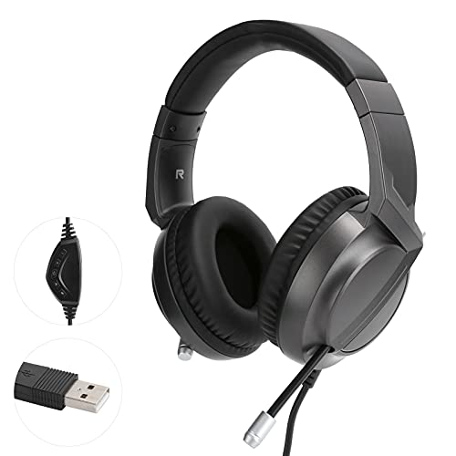 Goshyda Over-Ear-Gaming-Kopfhörer, Kabelgebundenes Headset mit Geräuschunterdrückung, mit Omnidirektionalem Mikrofon, RGB-Lichteffekt (Schwarz) Bild 6
