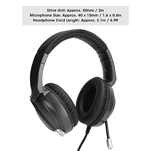 Goshyda Over-Ear-Gaming-Kopfhörer, Kabelgebundenes Headset mit Geräuschunterdrückung, mit Omnidirektionalem Mikrofon, RGB-Lichteffekt (Schwarz) Bild 7