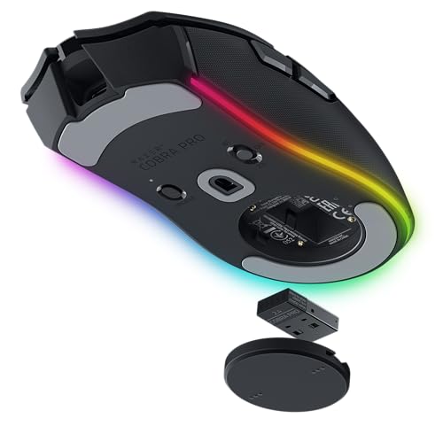Razer Cobra Pro - Individuell anpassbare kabellose Gaming-Maus Chroma RGB (10 Anpassbare Tasten, Chroma-Beleuchtung mit 11 Zonen, Optischer Focus Pro Sensor mit 30K) Schwarz Bild 2