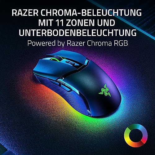 Razer Cobra Pro - Individuell anpassbare kabellose Gaming-Maus Chroma RGB (10 Anpassbare Tasten, Chroma-Beleuchtung mit 11 Zonen, Optischer Focus Pro Sensor mit 30K) Schwarz Bild 6