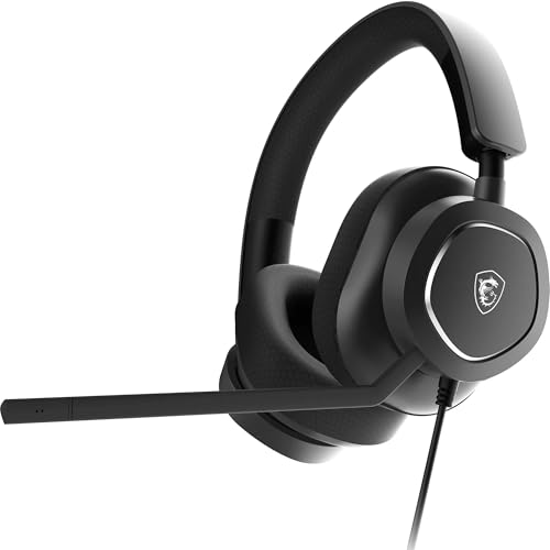 MSI Maestro 300 Gaming-Headset – 40-mm-Neodym-Treiber, unidirektionales (Nieren-) Mikrofon, Ohrpolster aus hochdichtem Schaumstoff, leichtes und drehbares Design, USB-C, USB-C-zu-A-Adapter Bild 1
