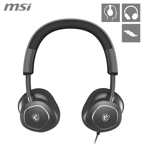MSI Maestro 300 Gaming-Headset – 40-mm-Neodym-Treiber, unidirektionales (Nieren-) Mikrofon, Ohrpolster aus hochdichtem Schaumstoff, leichtes und drehbares Design, USB-C, USB-C-zu-A-Adapter Bild 4