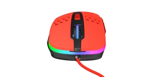 Xtrfy M4 RGB, ultraleichte kabelgebundene Gaming-Maus, ergonomisches Design für Rechtshänder, hochmoderner Pixart 3389 Sensor, einstellbare RGB-Beleuchtung, Kripparrian Red Edition Bild 3