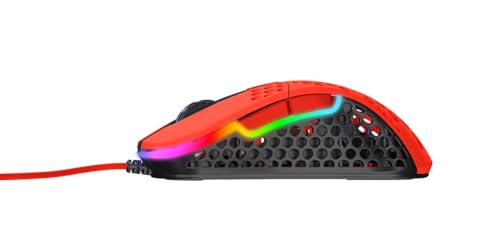 Xtrfy M4 RGB, ultraleichte kabelgebundene Gaming-Maus, ergonomisches Design für Rechtshänder, hochmoderner Pixart 3389 Sensor, einstellbare RGB-Beleuchtung, Kripparrian Red Edition Bild 4