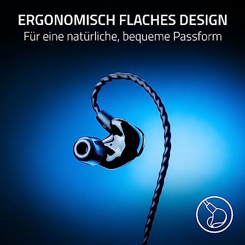 Razer Moray - Ergonomischer In-Ear-Ohrhörer für Streaming 24/7 (Hybrid-Dual-Treiber-Design, Ergonomisch flaches Design, Beste passive Schallisolierung) Schwarz Bild 4