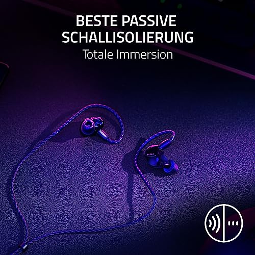 Razer Moray - Ergonomischer In-Ear-Ohrhörer für Streaming 24/7 (Hybrid-Dual-Treiber-Design, Ergonomisch flaches Design, Beste passive Schallisolierung) Schwarz Bild 5