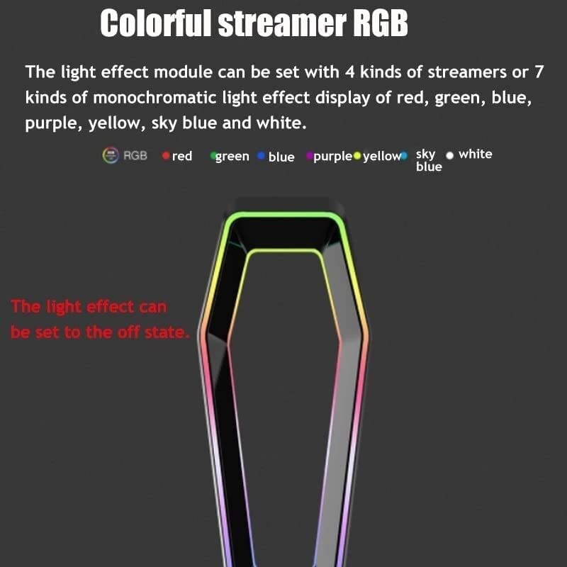 Gaming Headset Ständer RGB-Headset-Ständer, Multifunktionaler Kopfhörerhalter, Display-Regal Mit 3 USB 2.0 / Virtual 7.1 Surround Universal Controller Halte (Color : Black) Bild 7