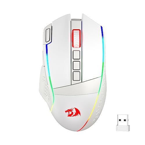 Redragon M991 Kabellose Gaming-Maus, 19.000 DPI kabelgebundene/kabellose Maus mit Schnellfeuertaste, 9 Makrotasten, 45 Stunden dauerhafte Stromversorgung und RGB für PC/Mac/Laptop Bild 1