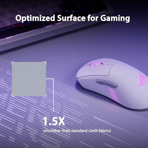 ASUS ROG Scabbard II Arctic Gray XXL Gaming-Mauspad (großes 900 x 400 mm Mousepad, wasser-, öl- und staubabweisende Oberfläche, ausfransungssichere, flach genähte Kanten, rutschfeste Gummibasis, Grau) Bild 2