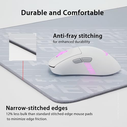 ASUS ROG Scabbard II Arctic Gray XXL Gaming-Mauspad (großes 900 x 400 mm Mousepad, wasser-, öl- und staubabweisende Oberfläche, ausfransungssichere, flach genähte Kanten, rutschfeste Gummibasis, Grau) Bild 3