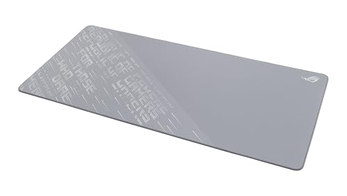 ASUS ROG Scabbard II Arctic Gray XXL Gaming-Mauspad (großes 900 x 400 mm Mousepad, wasser-, öl- und staubabweisende Oberfläche, ausfransungssichere, flach genähte Kanten, rutschfeste Gummibasis, Grau) Bild 4
